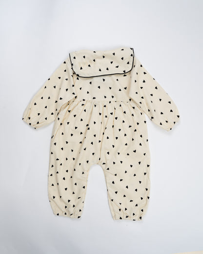 Baby Boo Ivory Billie Romper-Printed-Cotton-For Infants