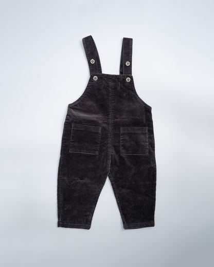 Baby Boo Black Christopher Dungaree-Solid-Corduroy-For Infants