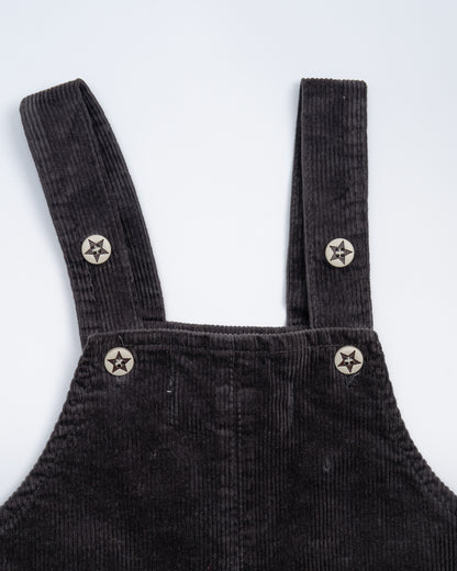 Baby Boo Black Christopher Dungaree-Solid-Corduroy-For Infants