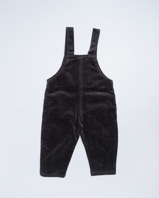 Baby Boo Black Christopher Dungaree-Solid-Corduroy-For Infants