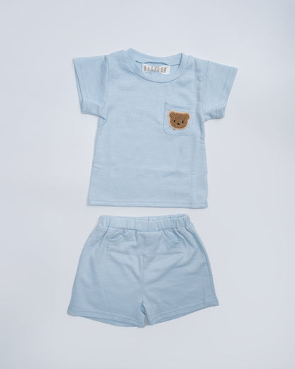Baby Boo Blue Deb Co-ord Set-Printed-Cotton -For Infants