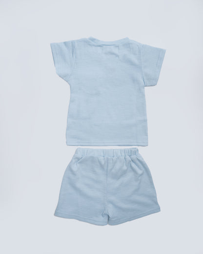 Baby Boo Blue Deb Co-ord Set-Printed-Cotton -For Infants