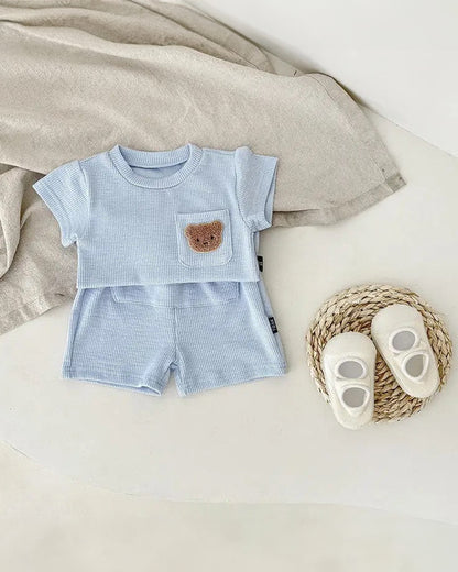 Baby Boo Blue Deb Co-ord Set-Printed-Cotton -For Infants