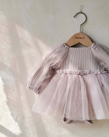 Baby Boo Pink Della Sheer Dress-Solid-Tulle-For Infants