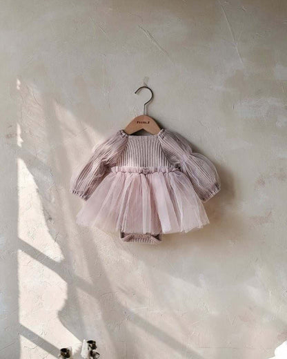 Baby Boo Pink Della Sheer Dress-Solid-Tulle-For Infants