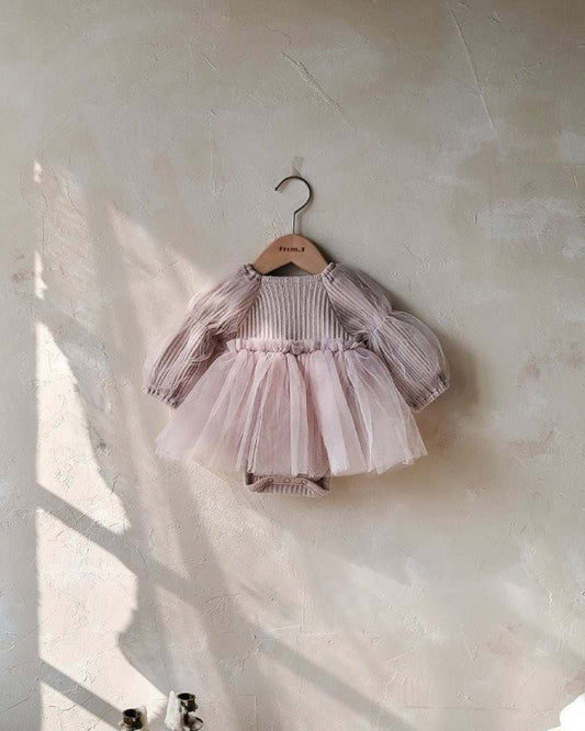 Baby Boo Pink Della Sheer Frock Dress-Solid-Tulle-For Infants