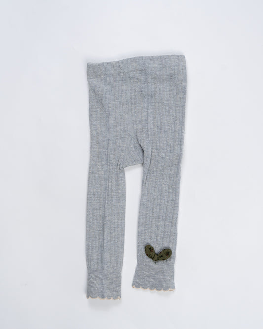 Baby Boo Grey Flower Bud Winter Wear Stockings-Solid-Knitted Wool-For Infants