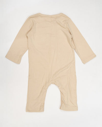 Baby Boo Beige Sleepsuit-Cotton-Solid-For Infants