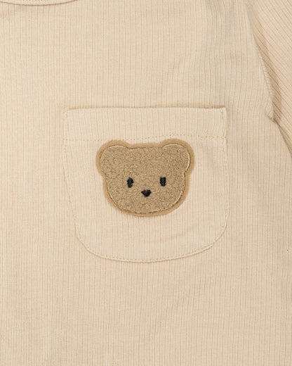 Baby Boo Beige Sleepsuit-Cotton-Solid-For Infants