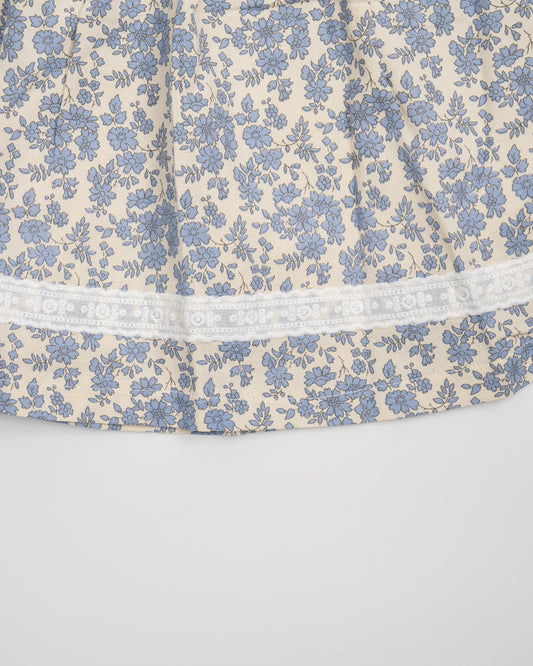 Baby Boo Blue Hannah Floral Frock Dress-Printed-Cotton-For Infants