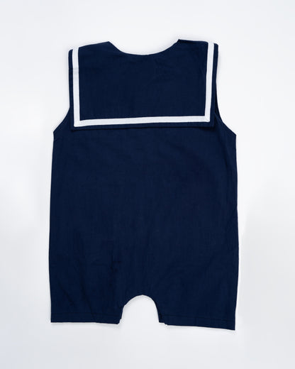 Baby Boo Blue Jean Romper-Solid-Cotton-For Infants