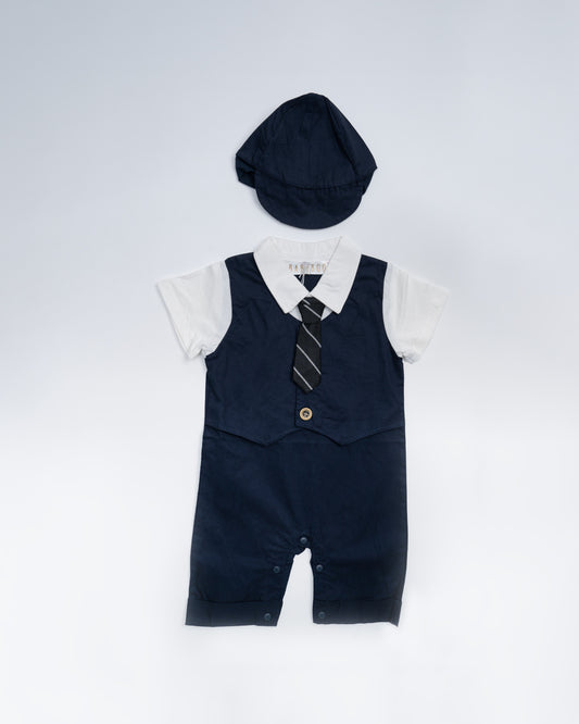 Baby Boo Navy Blue 3 Piece Jordy Set-Solid-Cotton-For Infants