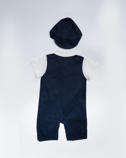 Baby Boo Navy Blue 3 Piece Jordy Set-Solid-Cotton-For Infants