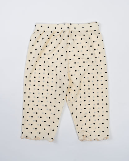 Baby Boo Apricot Riffy Nightsuit-Polka Dots-Polyester-For Infants