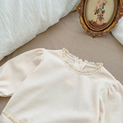 Baby Boo Beige Rory Romper-Solid-Cotton-For Infants