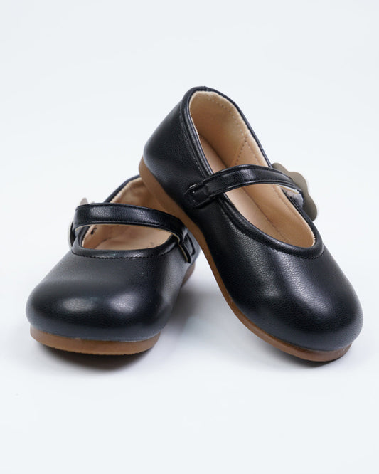 Baby Boo Black with White Flower Velcro Bellies For Infants