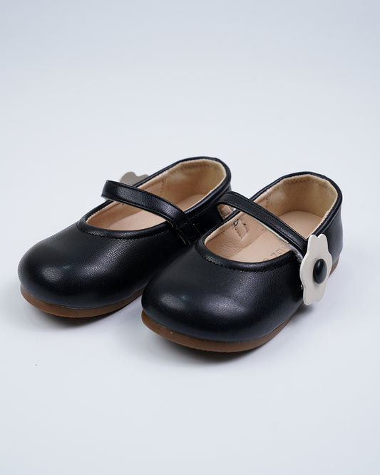 Baby Boo Black with White Flower Velcro Bellies For Infants