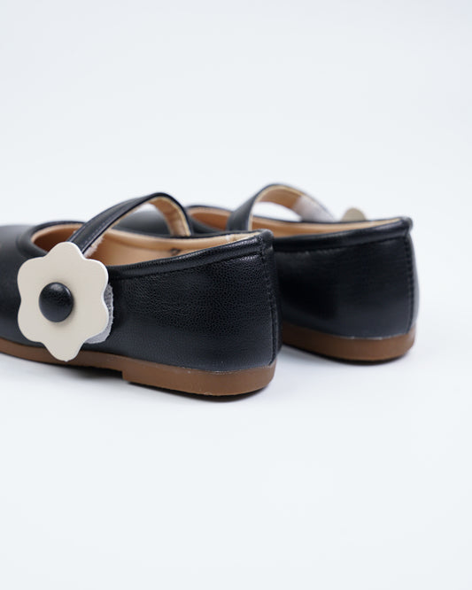 Baby Boo Black with White Flower Velcro Bellies For Infants