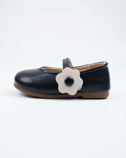 Baby Boo Black With White Flower Velcro Bellies For Infants