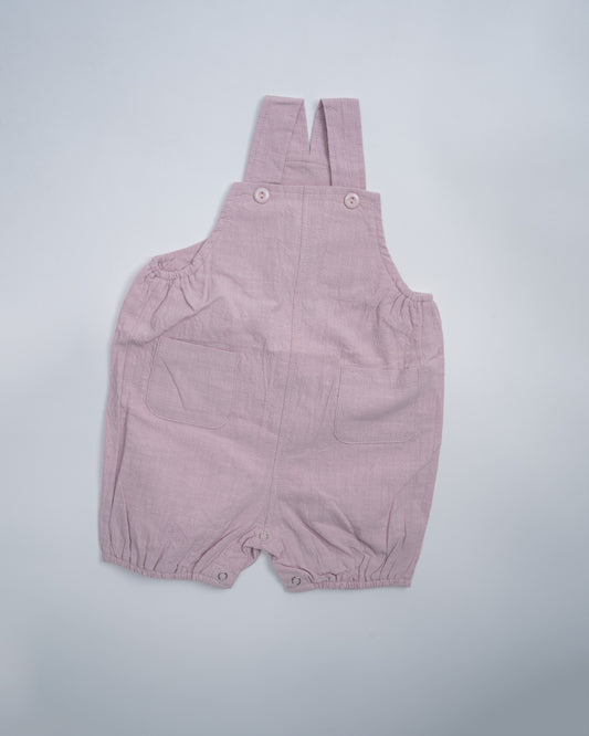 Baby Boo Pink Stella Romper Dungaree-Solid-Cotton-For Infants