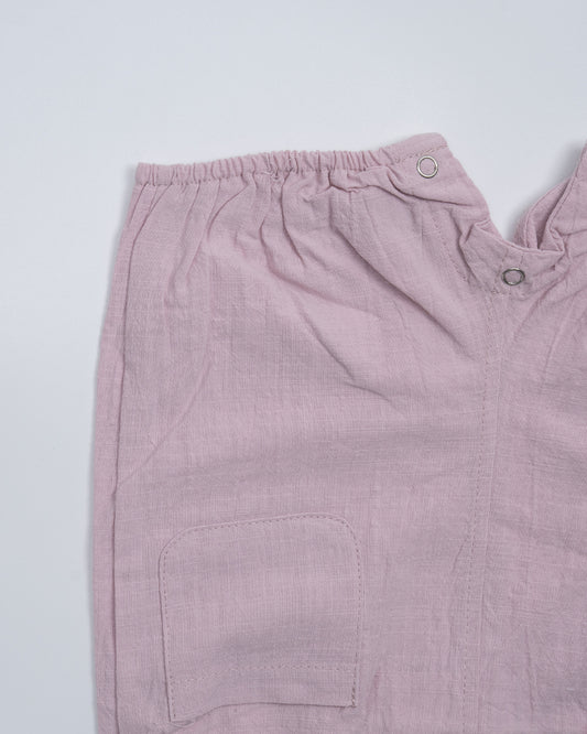 Baby Boo Pink Stella Romper Dungaree-Solid-Cotton-For Infants