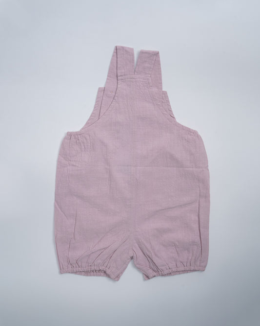 Baby Boo Pink Stella Romper Dungaree-Solid-Cotton-For Infants