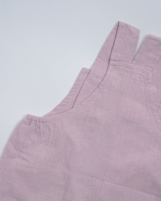 Baby Boo Pink Stella Romper Dungaree-Solid-Cotton-For Infants