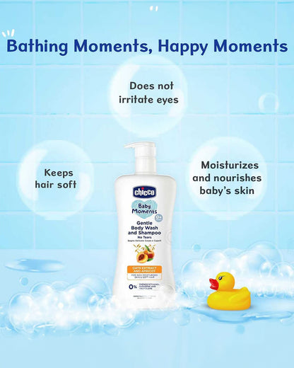 Chicco Baby Moments Gentle Body Wash & Shampoo-Top To Toe Wash-With Oats Extract & Apricot