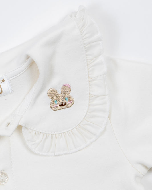 Baby Boo White Doe Top-Solid-Cotton-For Infants