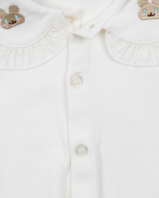 Baby Boo White Doe Top-Solid-Cotton-For Infants