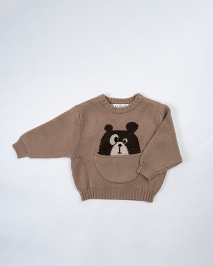 Baby Boo Brown Kimberly Winter Wear Sweatshirt-Printed-Knitted Wool-For Infants