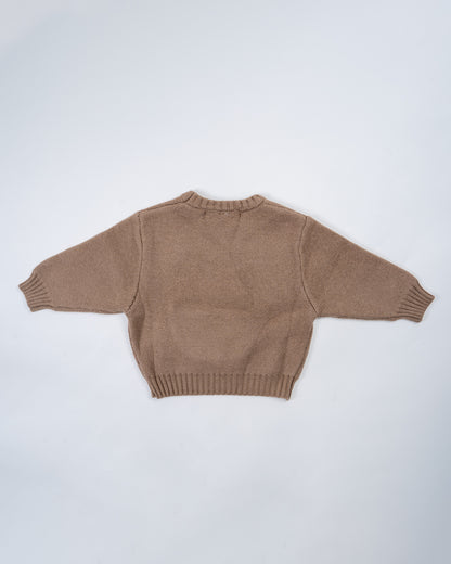 Baby Boo Brown Kimberly Winter Wear Sweatshirt-Printed-Knitted Wool-For Infants