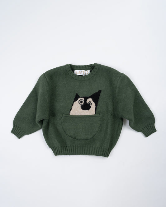 Baby Boo Green Kimberly Winter Wear Sweatshirt-Printed-Knitted Wool-For Infants