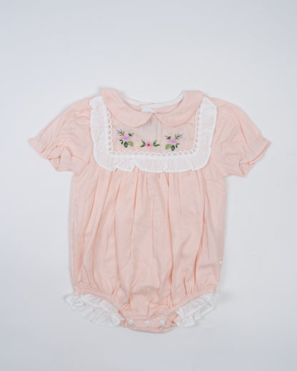 Baby Boo Pink Liliana Romper-Printed-Cotton-For Infants