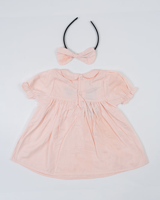 Baby Boo Pink Liliana Frock Dress-Printed-Cotton-For Infants