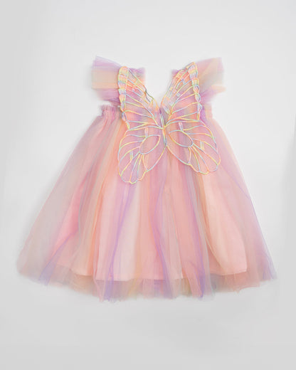 Baby Boo Lavender Zoey Butterfly Frock Dress-Solid-Tulle-For Infants