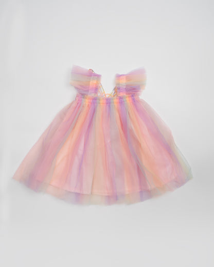 Baby Boo Lavender Zoey Butterfly Frock Dress-Solid-Tulle-For Infants