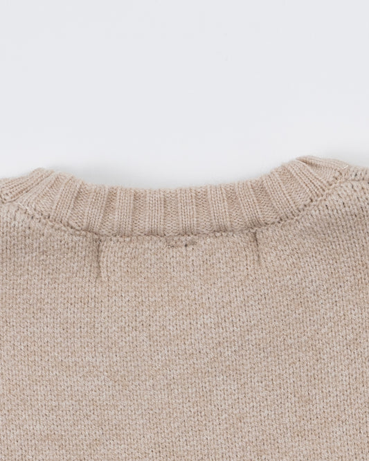 Baby Boo Beige Kimberly Winter Wear Sweatshirt-Printed-Knitted Wool-For Infants