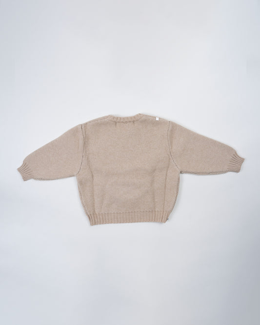 Baby Boo Beige Kimberly Winter Wear Sweatshirt-Printed-Knitted Wool-For Infants