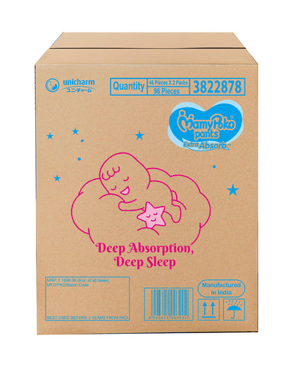 MamyPoko Extra Absorb Diaper Pants-L (9-14 Kg)-2X Protection for Thigh Leak