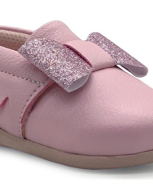 Kazarmax Pink Blush Bow Slip On Bellies For Infants