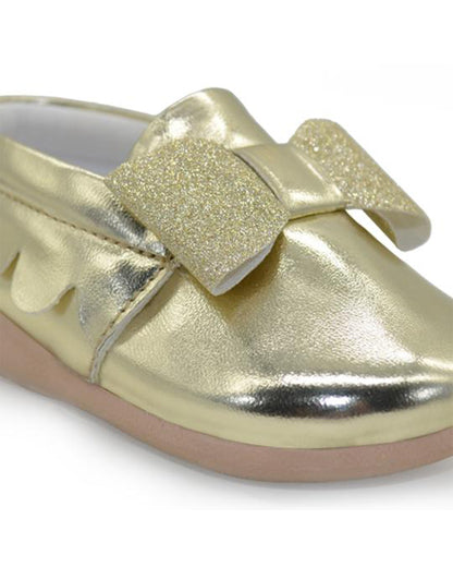 Kazarmax Golden Bow Slip On Bellies For Infants