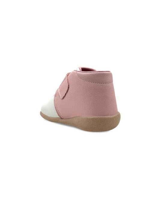 Kazarmax Pink Crown Embroidery Velcro Shoes For Infants