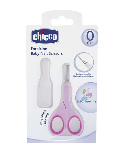 Chicco Baby Nail Scissors-With Rounded Tips-0M+-Pink