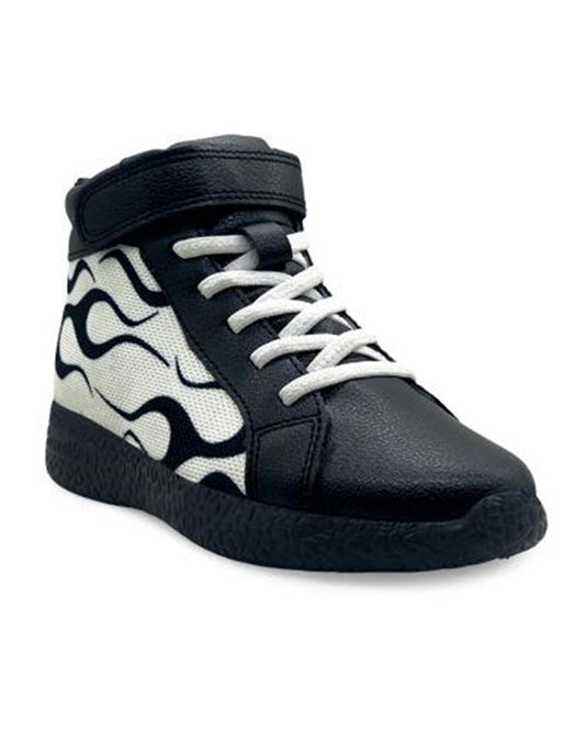 Kazarmax Black High Top Lace Up Sneakers For Infants
