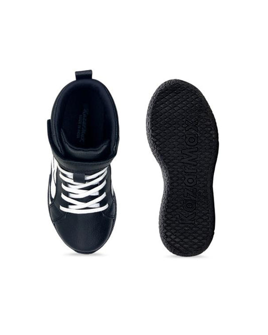 Kazarmax Black High Top Lace Up Sneakers For Infants