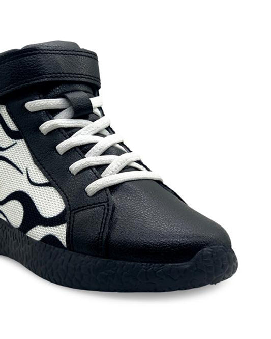 Kazarmax Black High Top Lace Up Sneakers For Infants