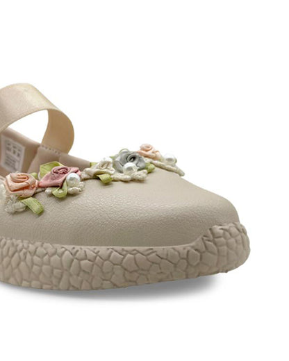 Kazarmax Beige Gardenia Slip On Bellies For Infants