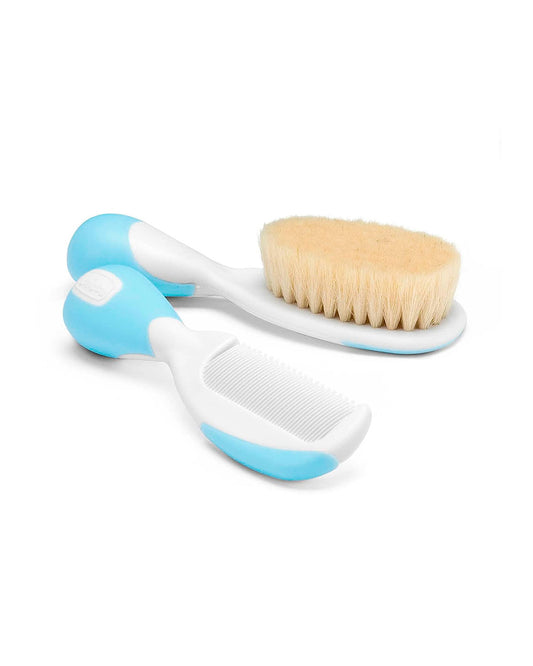 Chicco Hair Brush & Comb Set-Light Blue