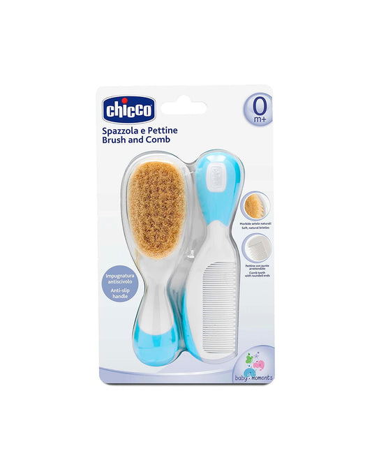 Chicco Hair Brush & Comb Set-Light Blue